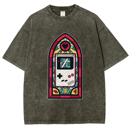 8bit Stained Glass Vintage Distressed T-shirt