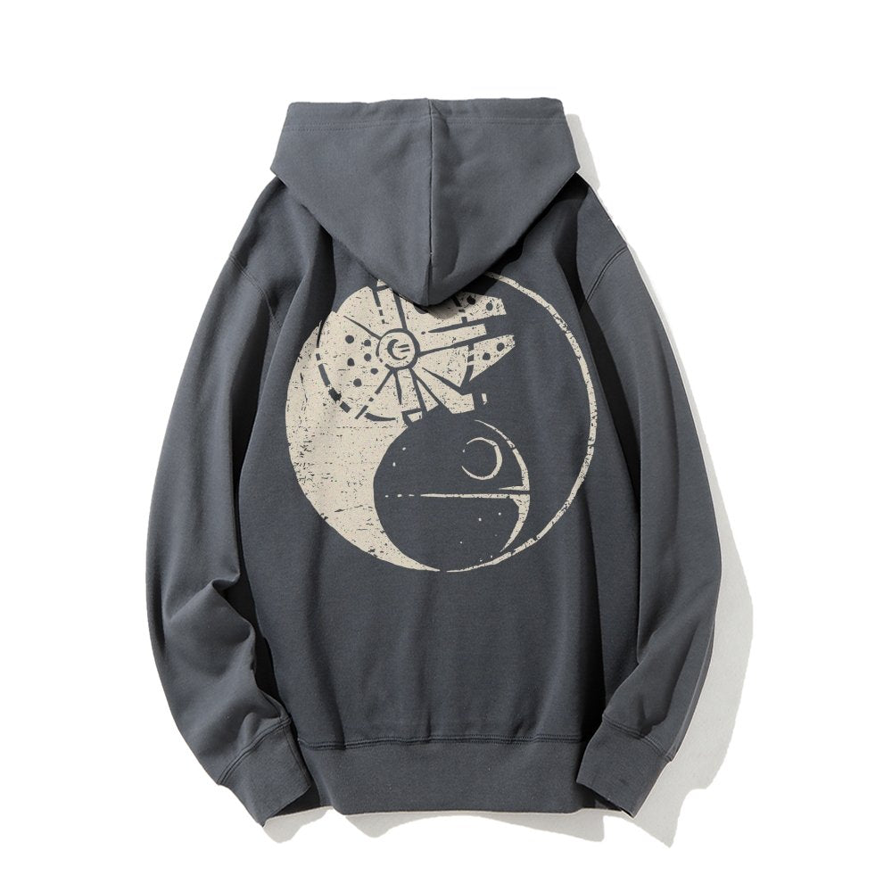 Balancing The Power Geek Printed Back Unisex Cotton Hoodie