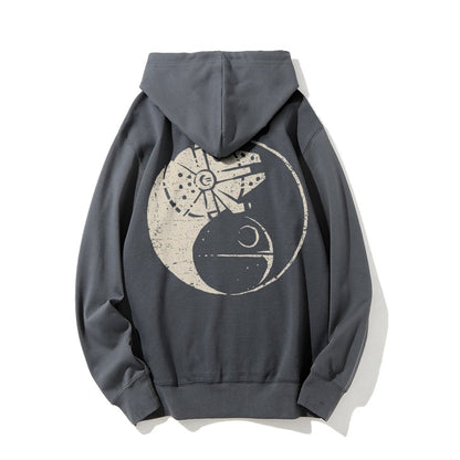 Balancing The Power Geek Printed Back Unisex Cotton Hoodie