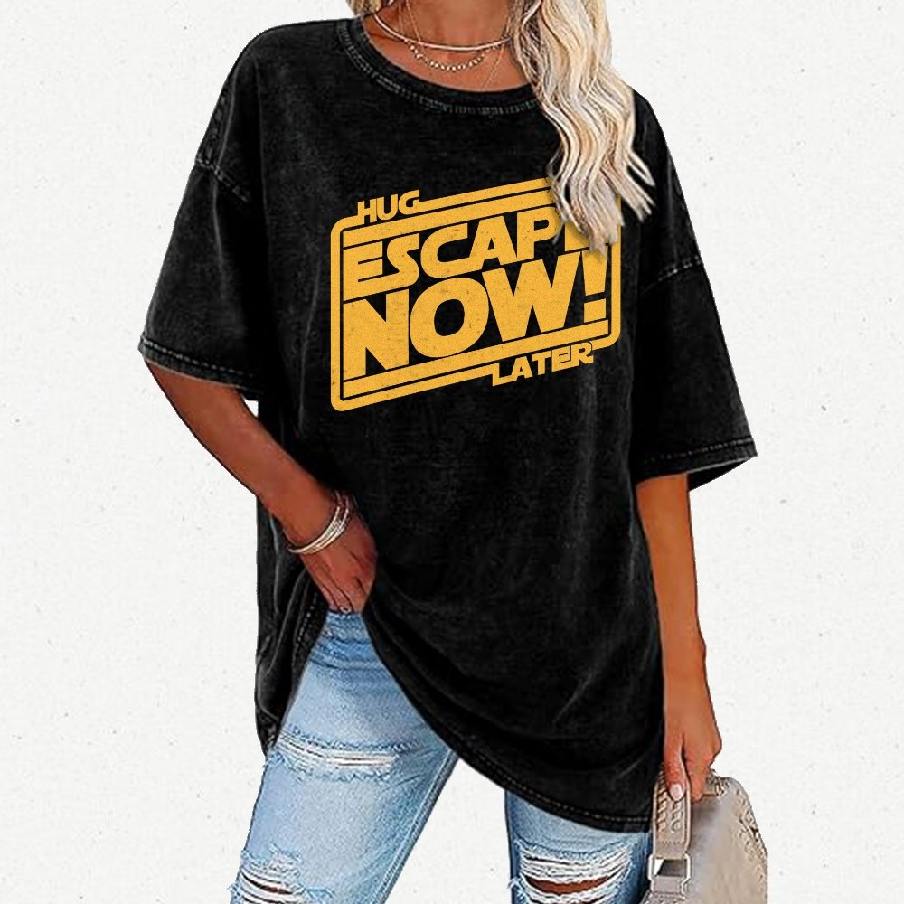Escape now, hug later Vintage Distressed T-shirt
