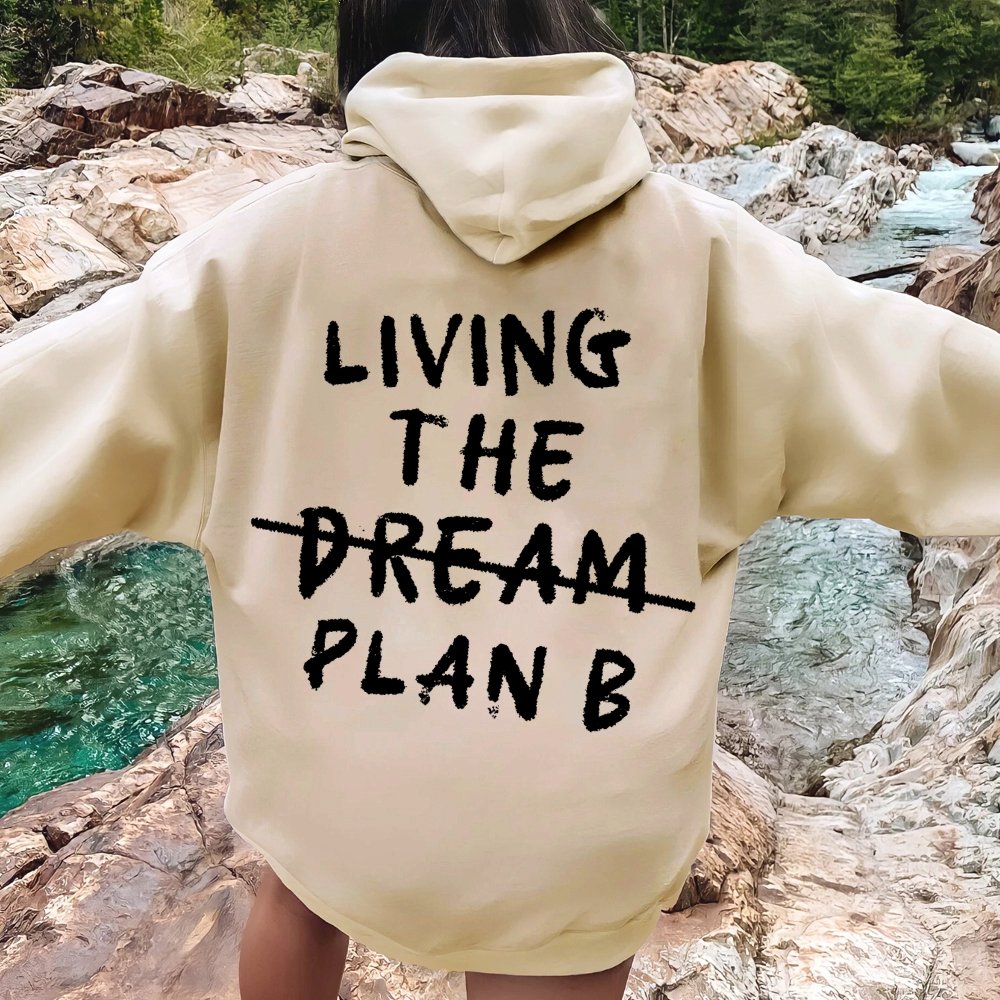 Living Plan B Printed Back Unisex Cotton Hoodie
