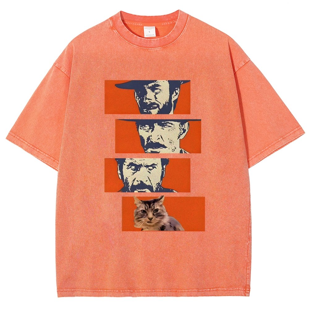 Buono Brutto Cattivo And Cat Vintage Distressed T-shirt