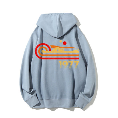 Retro Vintage Desert Planet Printed Back Unisex Cotton Hoodie