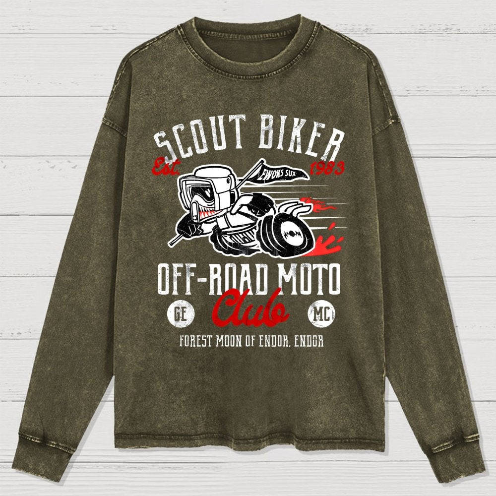 Scout Biker Club Washed Long Sleeve Tee