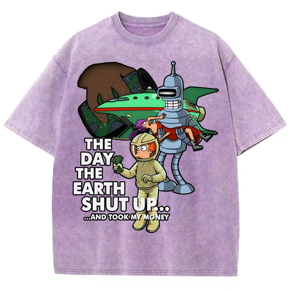 The day the earth shut up... Vintage Distressed T-shirt