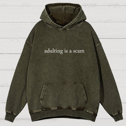 Adulting Is A Scam Vintage Distressed Hoodie