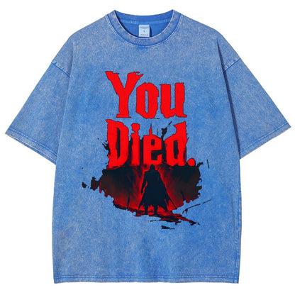You Died ！Vintage Distressed T-shirt