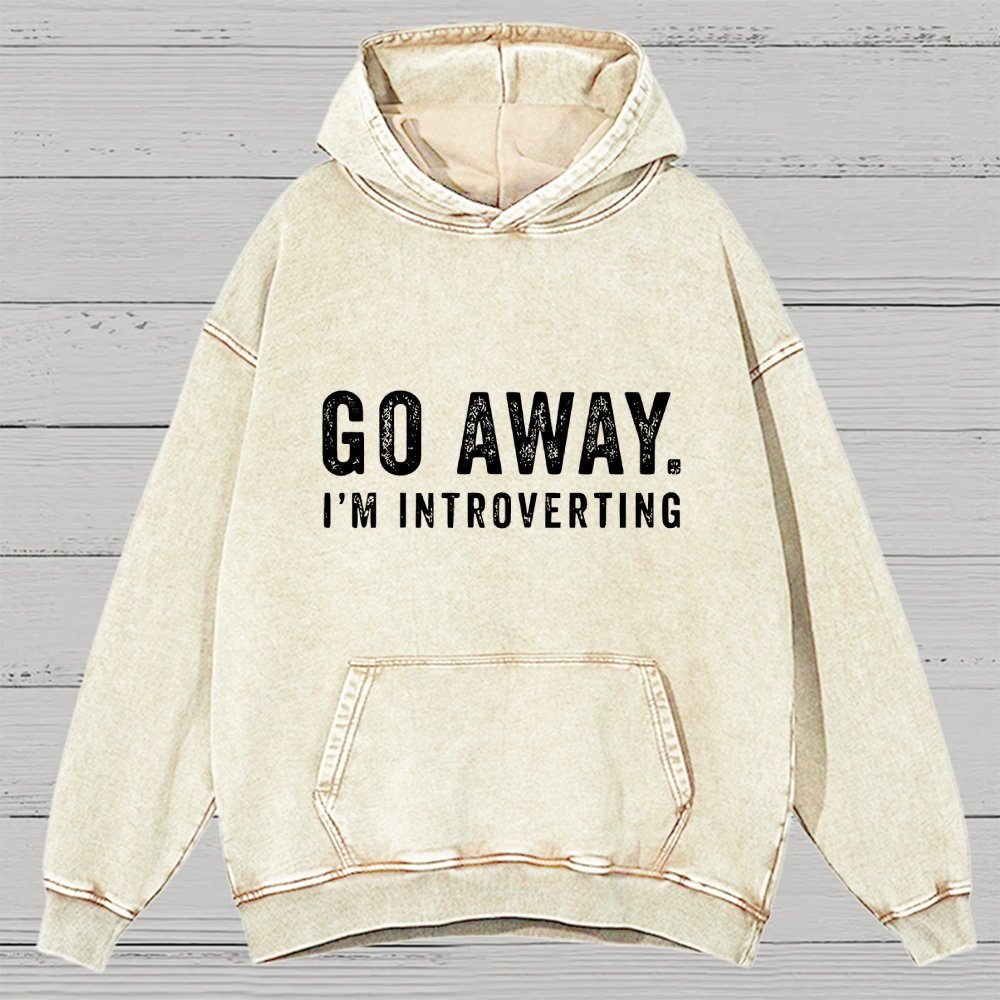 Go Away. I'm Introverting Vintage Distressed Hoodie
