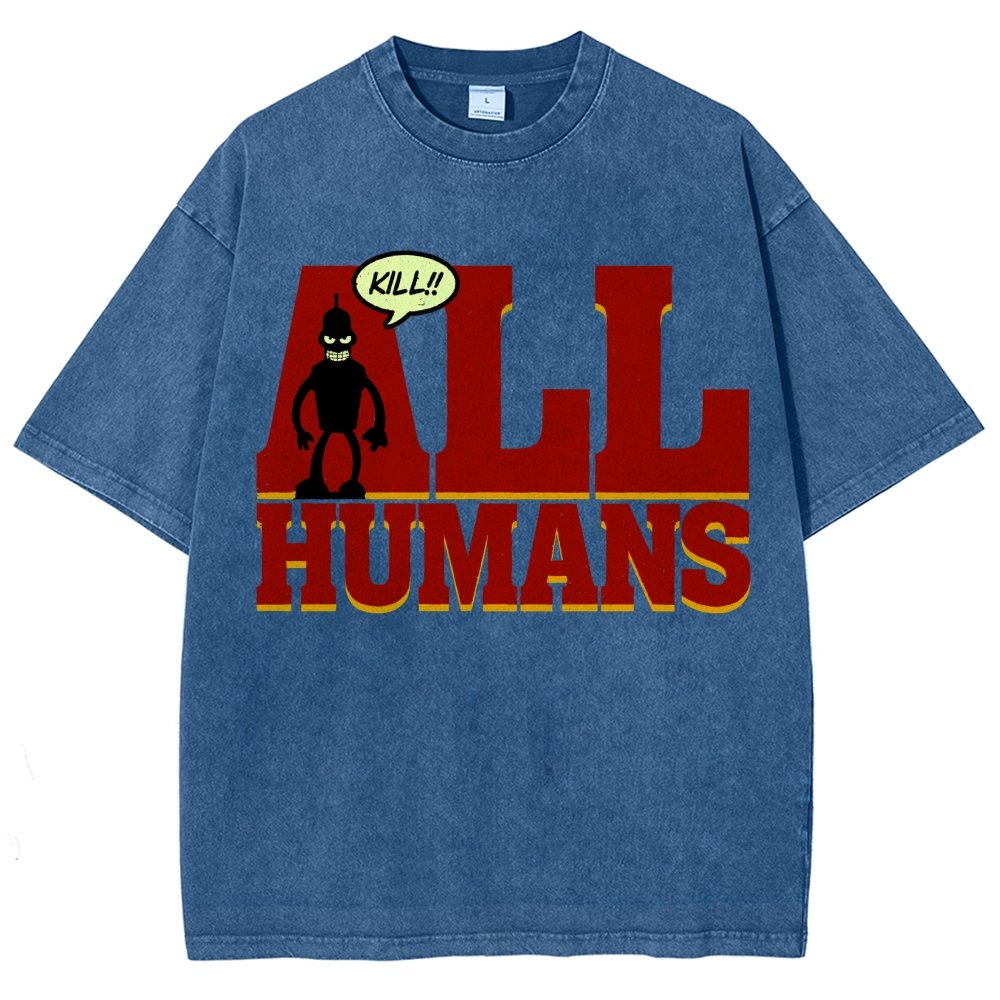 Kill All Humans! Vintage Distressed T-shirt