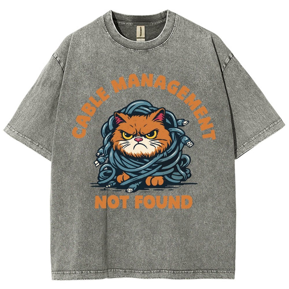 Cable Management Not Found Vintage Distressed T-shirt