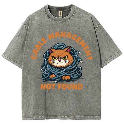 Cable Management Not Found Vintage Distressed T-shirt