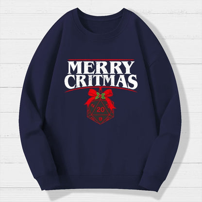Merry Critmas D20 Holiday Geek Cotton Sweatshirt