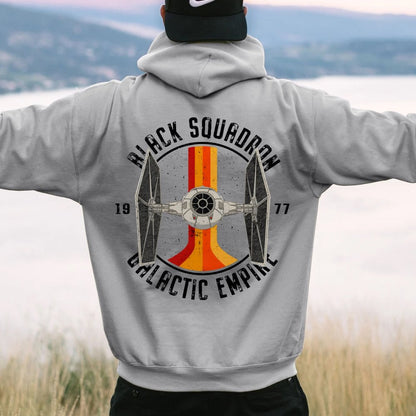 Vintage Squadron Printed Back Unisex Cotton Hoodie