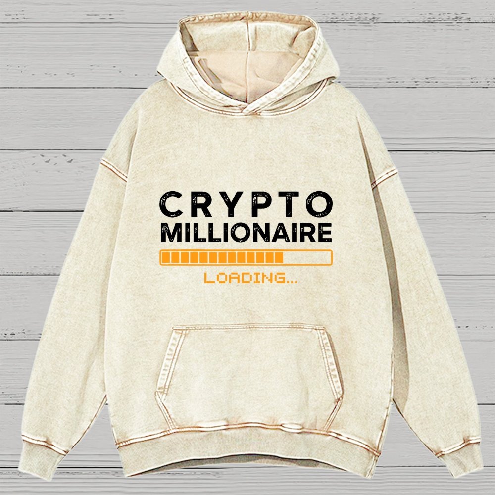 Crypto Millionaire Loading Vintage Distressed Hoodie
