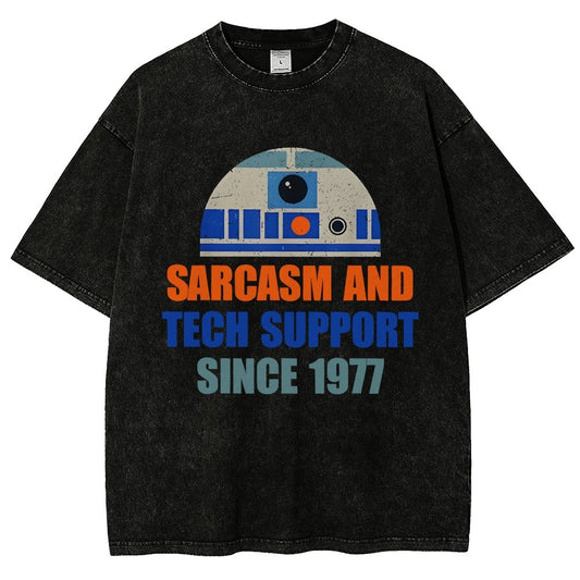 Providing Sarcasm and Tech Support Since 1977 Vintage Distressed T-shirt