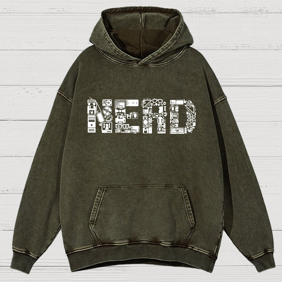 Nerd Vintage Distressed Hoodie