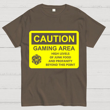 CAUTION GAMING AREA Geek T-Shirt
