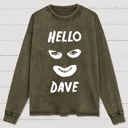 Hello Dave Washed Long Sleeve Tee