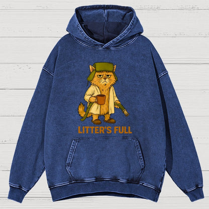 Litter’s Full Cat Vintage Distressed Hoodie
