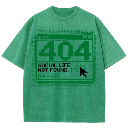 404 Social Life Not Found Vintage Distressed T-shirt