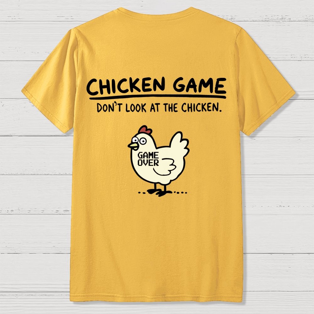Chicken Game Back Printing Geek T-Shirt