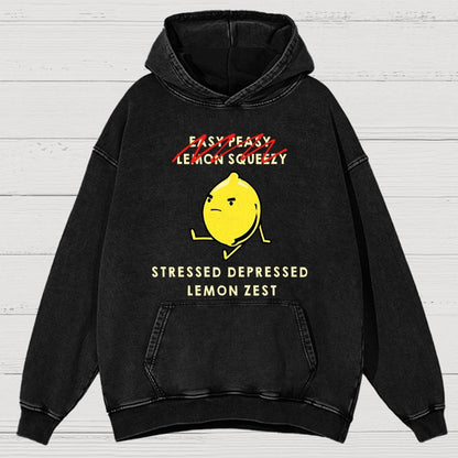 Stressed Depressed Lemon Zest Vintage Distressed Hoodie