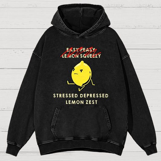 Stressed Depressed Lemon Zest Vintage Distressed Hoodie