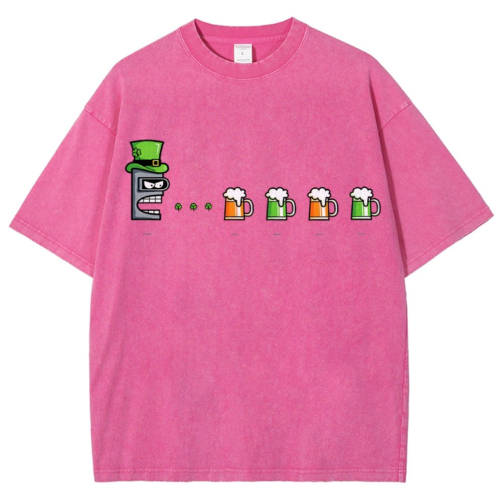 St. Patty’s Robot Vintage Distressed T-shirt