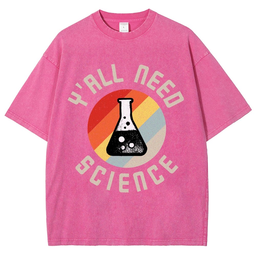 Y'all Need Science Chemistry Biology Physics Vintage Distressed T-shirt