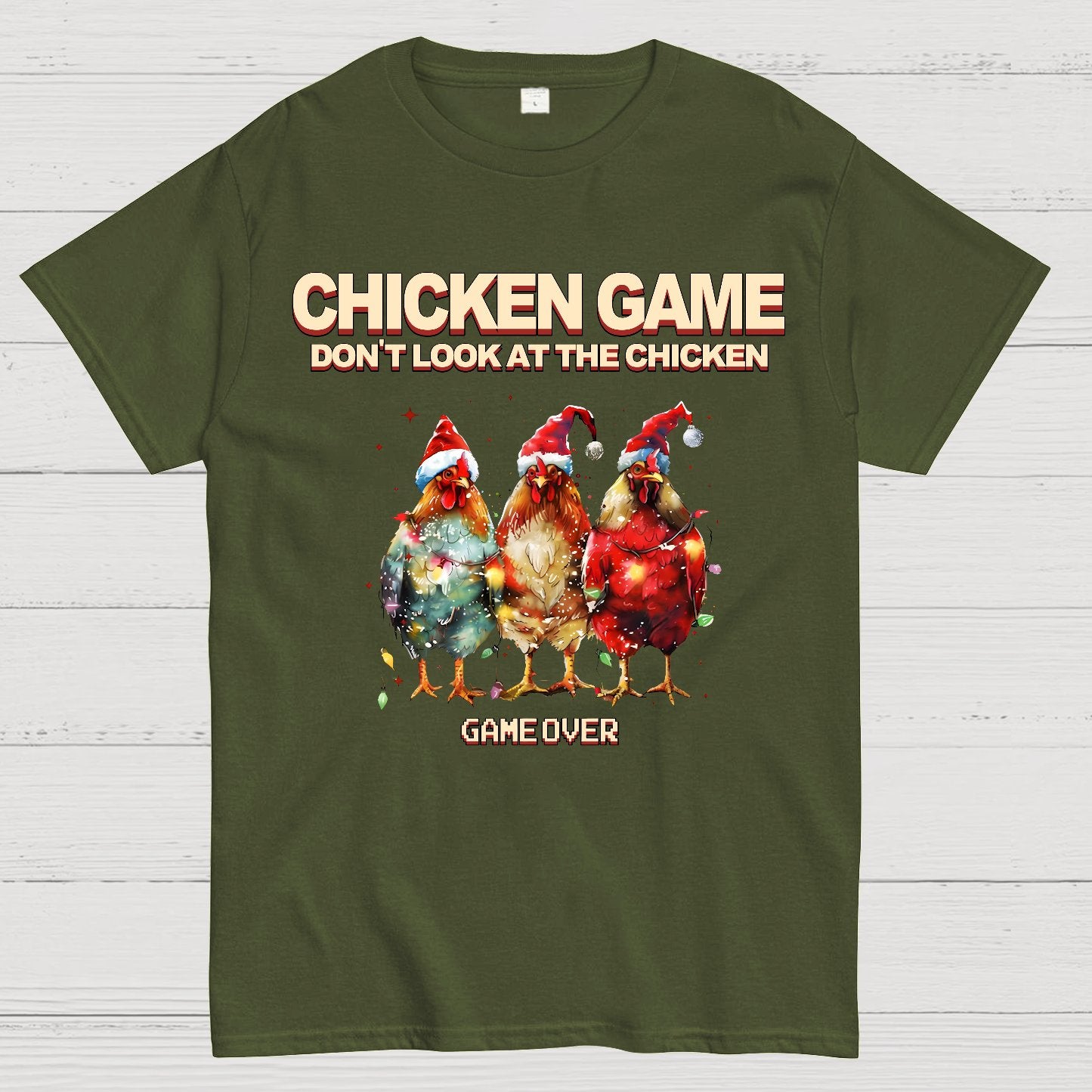 Chicken Game Christmas Geek T-Shirt