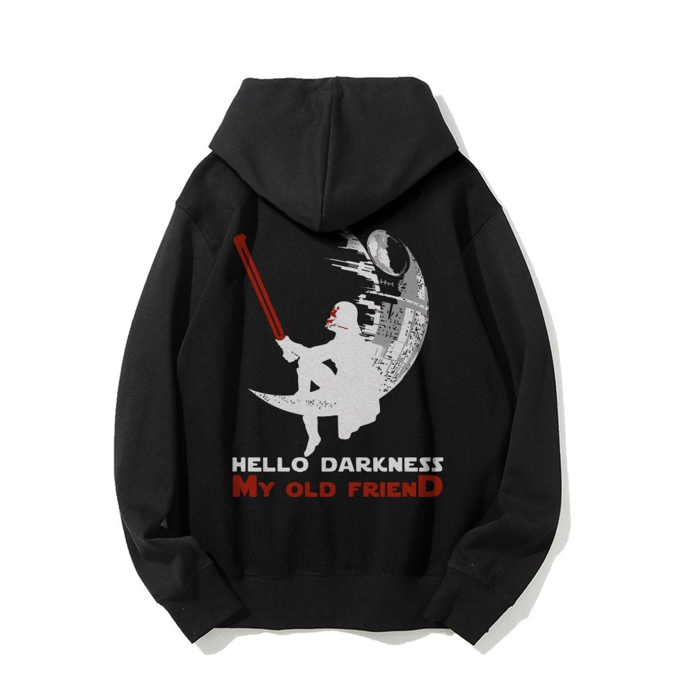 Hello Darkness My Old Friend Printed Back Unisex Cotton Hoodie