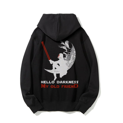 Hello Darkness My Old Friend Printed Back Unisex Cotton Hoodie