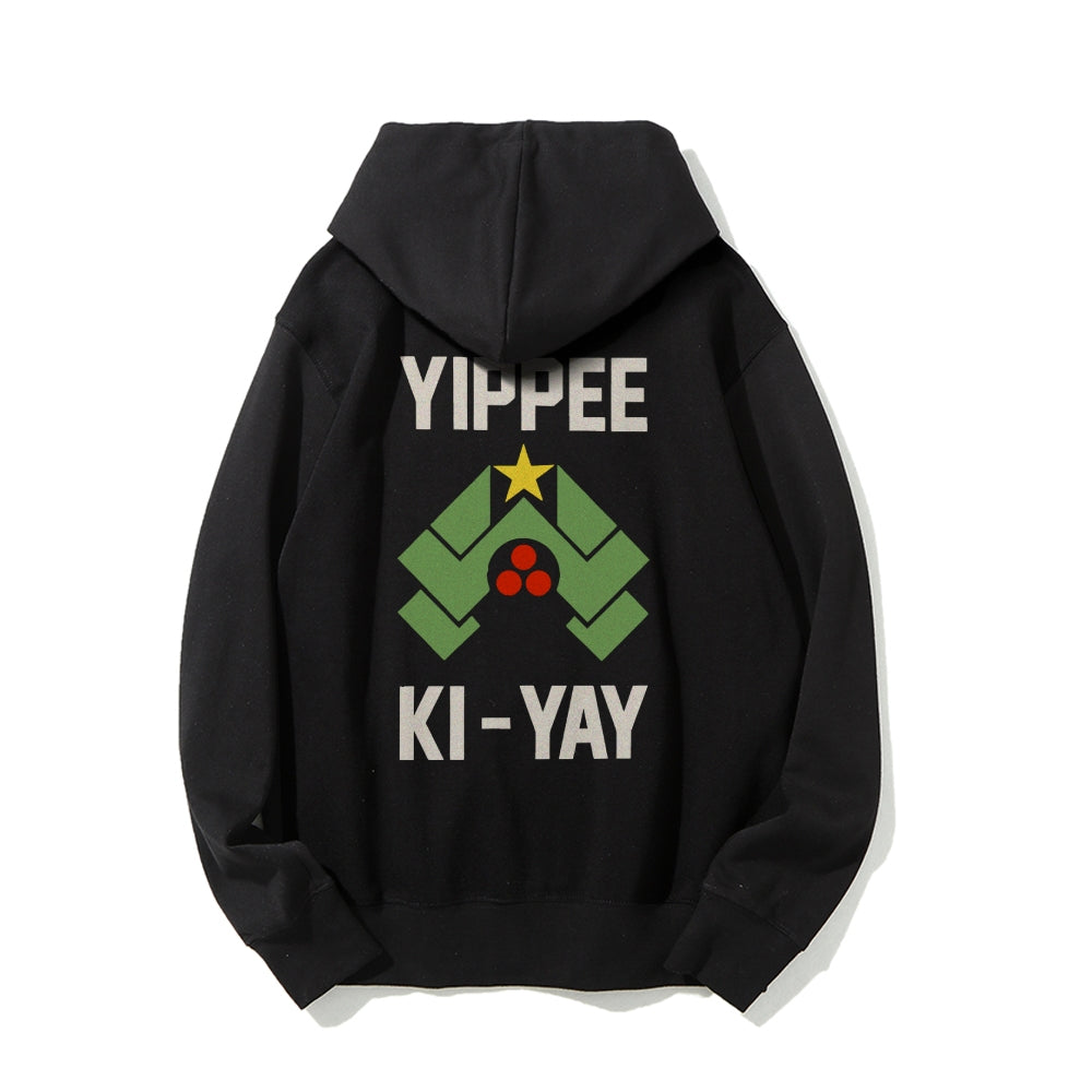 YIPPEE KI-YAY Printed Back Unisex Cotton Hoodie