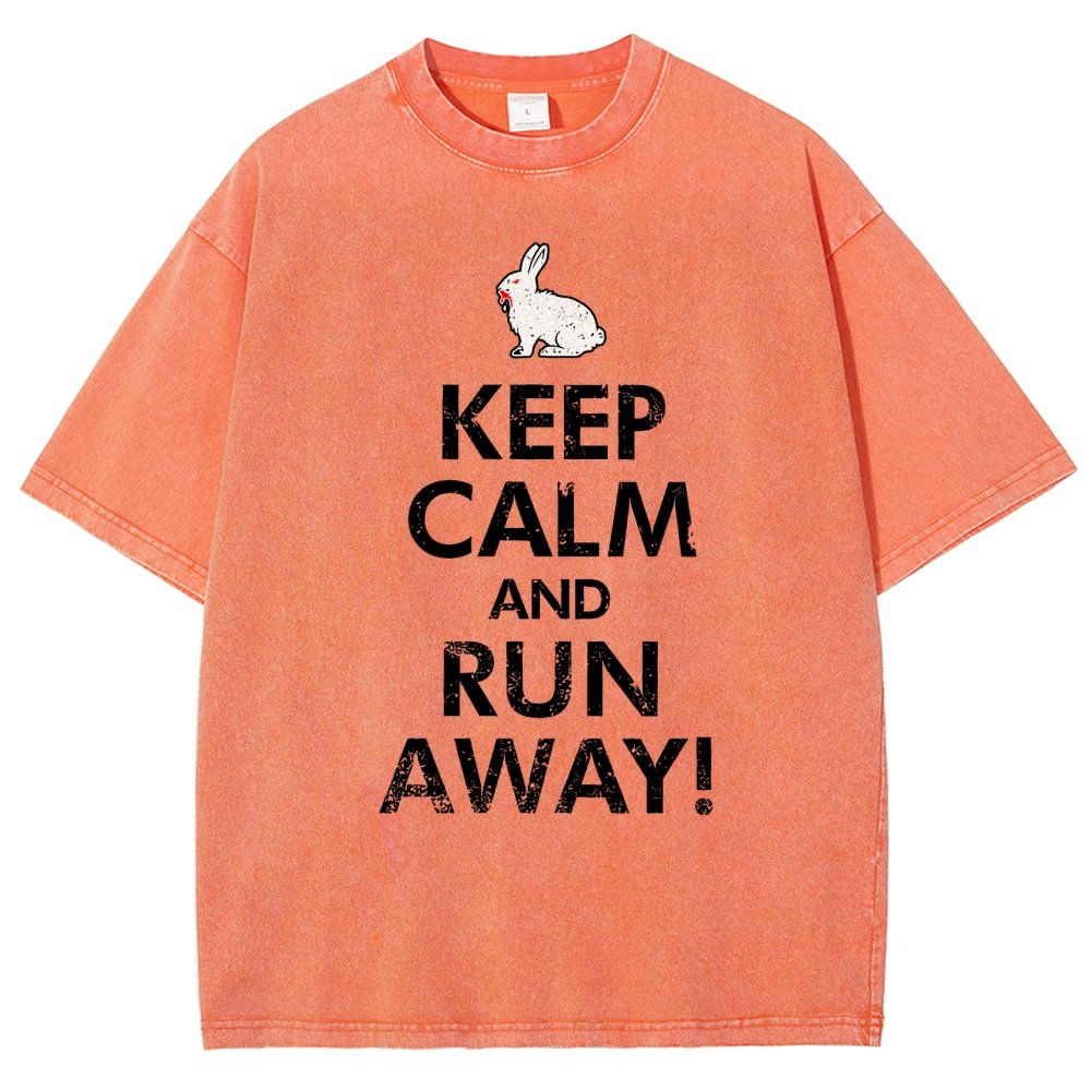 Keep Calm and Run Away! Vintage Distressed T-shirt