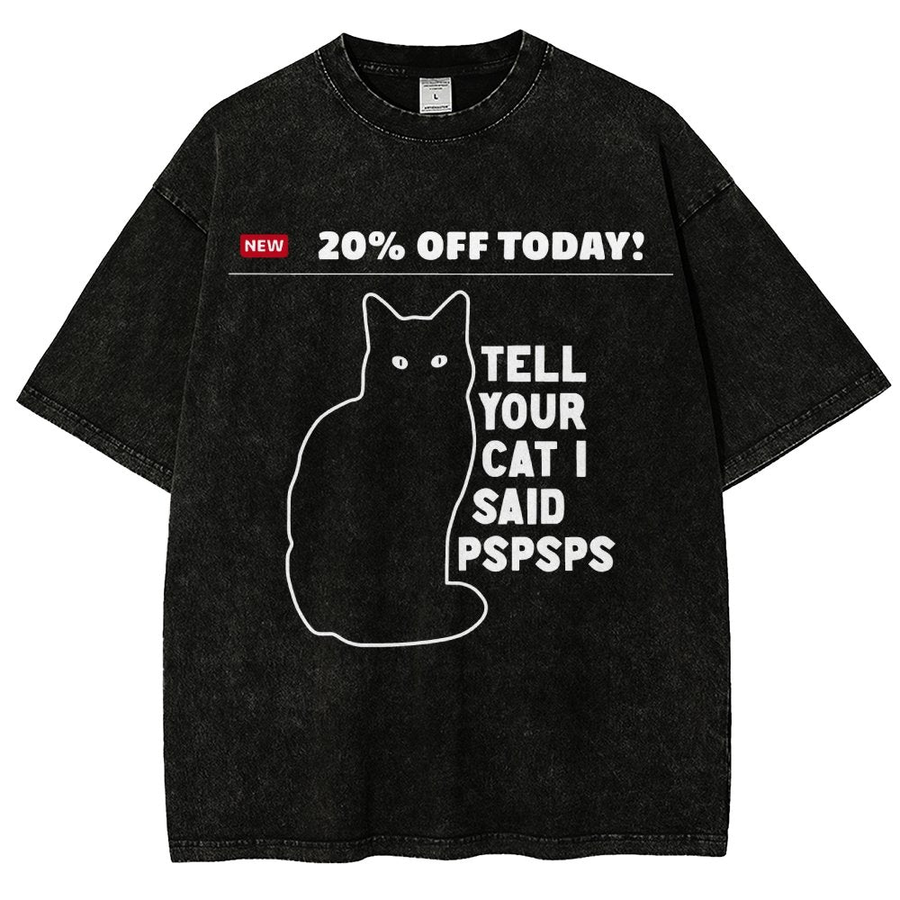 Tell Your Cat Vintage Distressed T-shirt