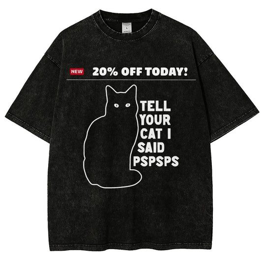 Tell Your Cat Vintage Distressed T-shirt