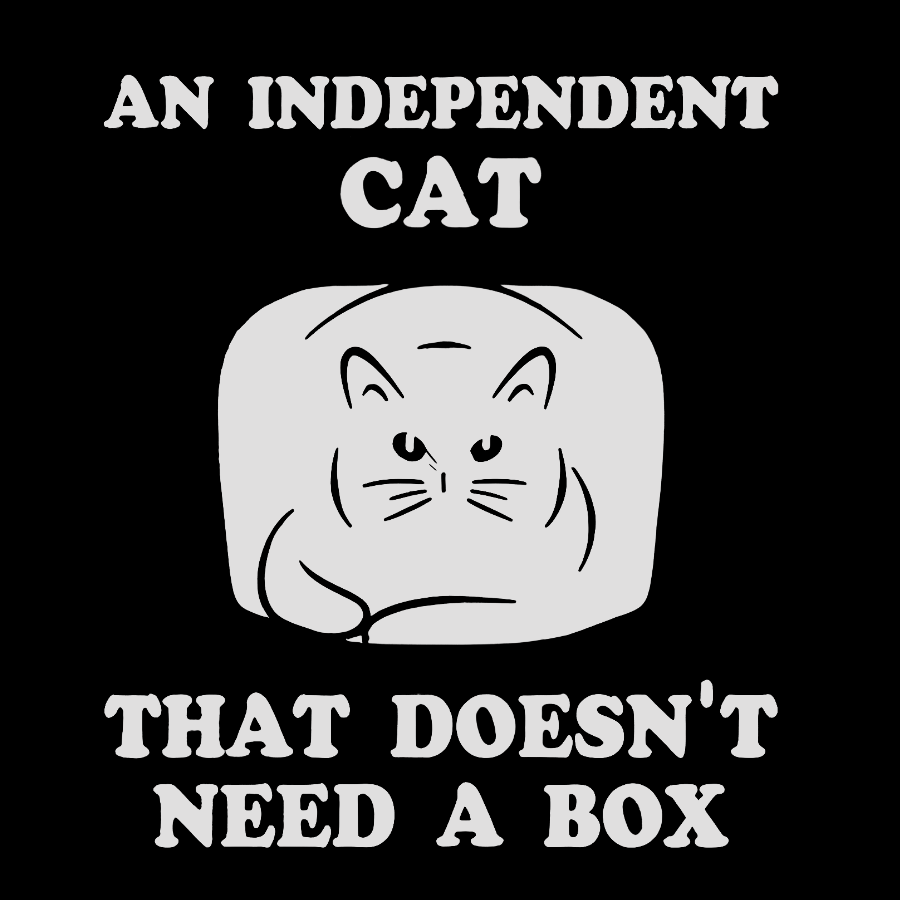 A Independent Cat That Doesn't Need Box Washed Long Sleeve Tee