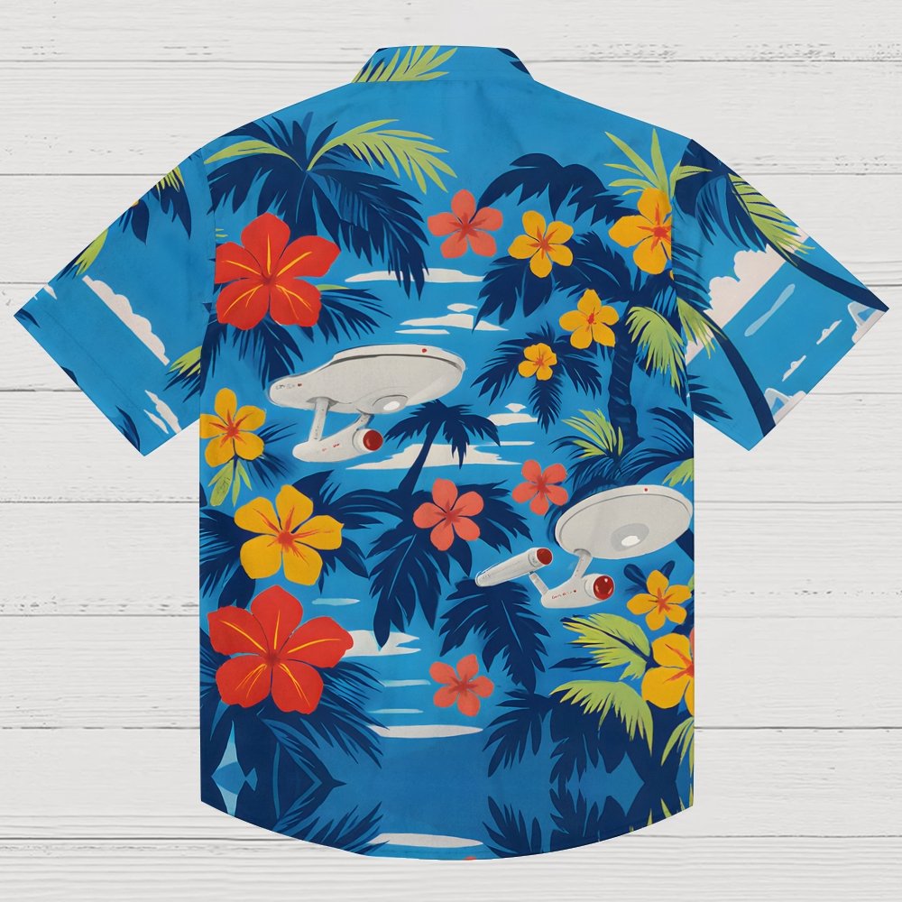 Space Ship Flower Geek Hawaiian Shirt