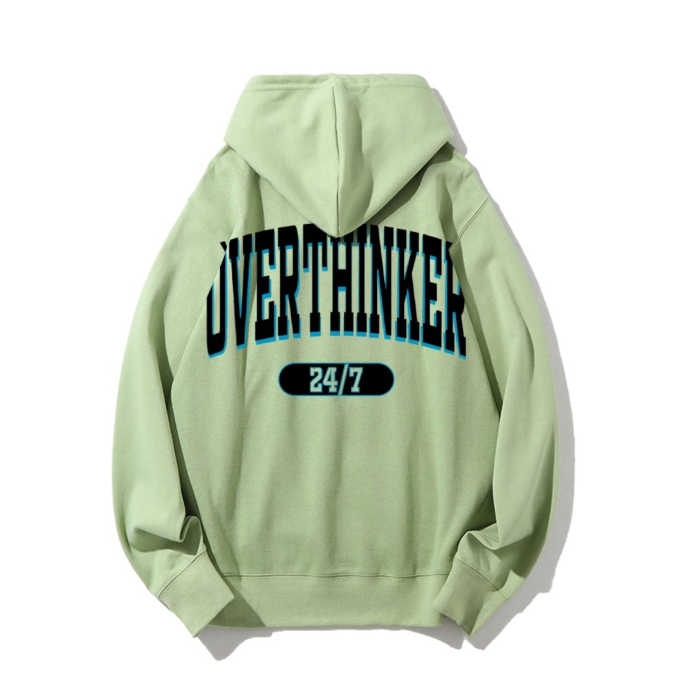 Overthinker All the time Printed Back Cotton Hoodie
