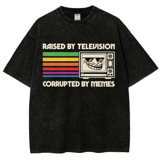 Corrupted by Memes Vintage Distressed T-shirt