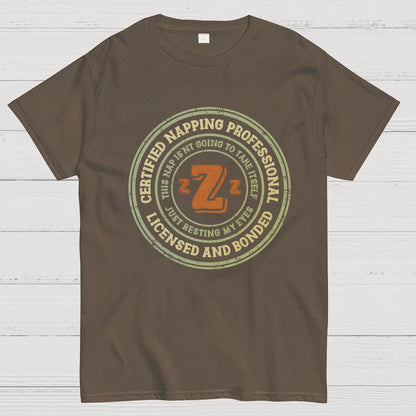 Certified Napping Professional Funny Z Geeky T-Shirt