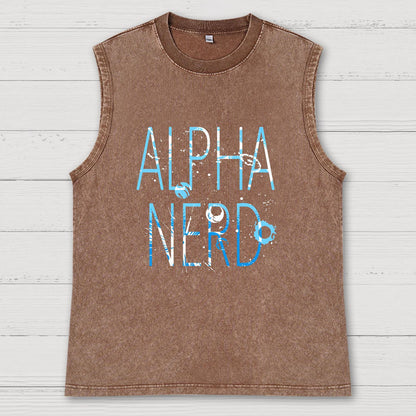 Alpha Nerd Vintage Distressed Washed Tank