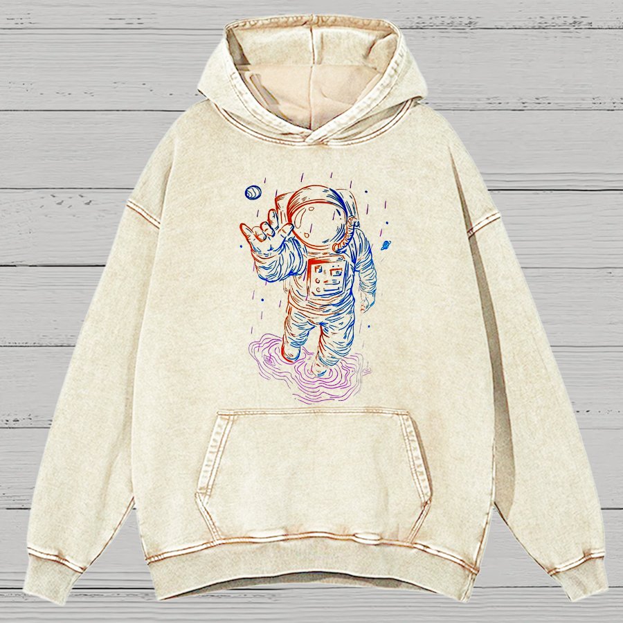 Travel In Space Funny Vintage Distressed Hoodie