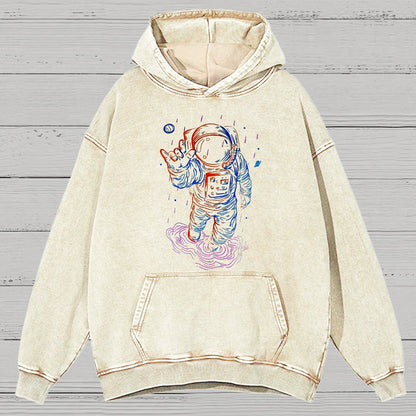 Travel In Space Funny Vintage Distressed Hoodie