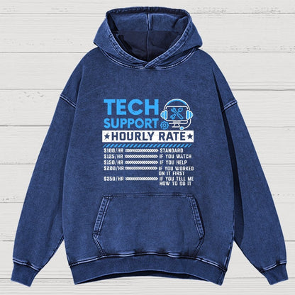 Tech Support Vintage Distressed Hoodie