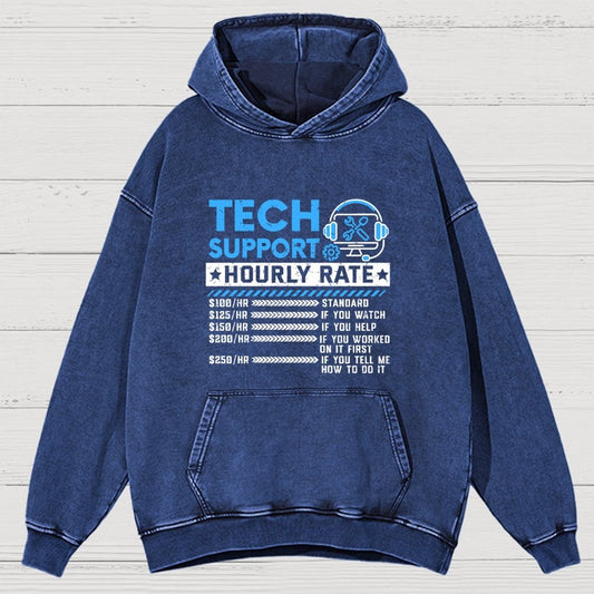 Tech Support Vintage Distressed Hoodie