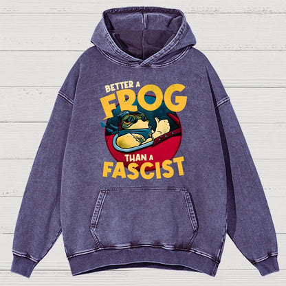 Better A Frog Than A Fascist Vintage Distressed Hoodie