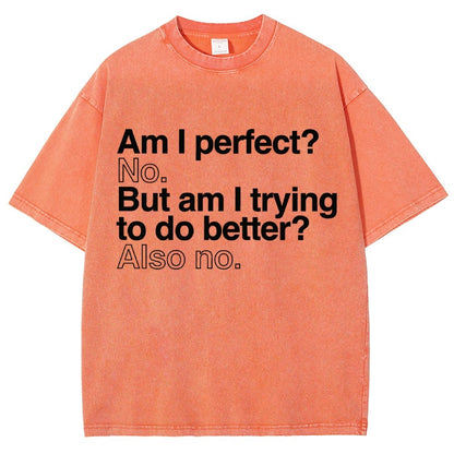 Am I Perfect? No. Am I Trying To Be Better Person Vintage Distressed T-shirt