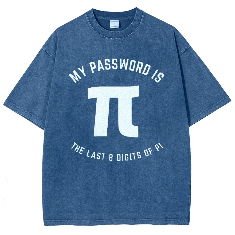 My Password Is The Last 8 Digits Of Pi Nerd Vintage Distressed T-shirt