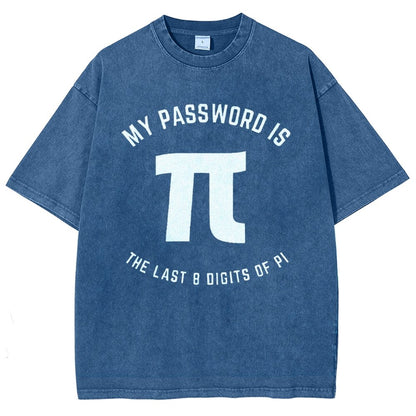 My Password Is The Last 8 Digits Of Pi Nerd Vintage Distressed T-shirt